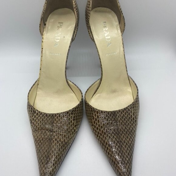 Genuine Python Prada Pointy Toe D'Orsay 37.5 - Picture 2 of 6